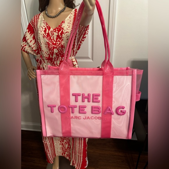 Authentic Marc Jacob’s Candy Pink Mesh Large Tote w/Dust Bag - Picture 7 of 8